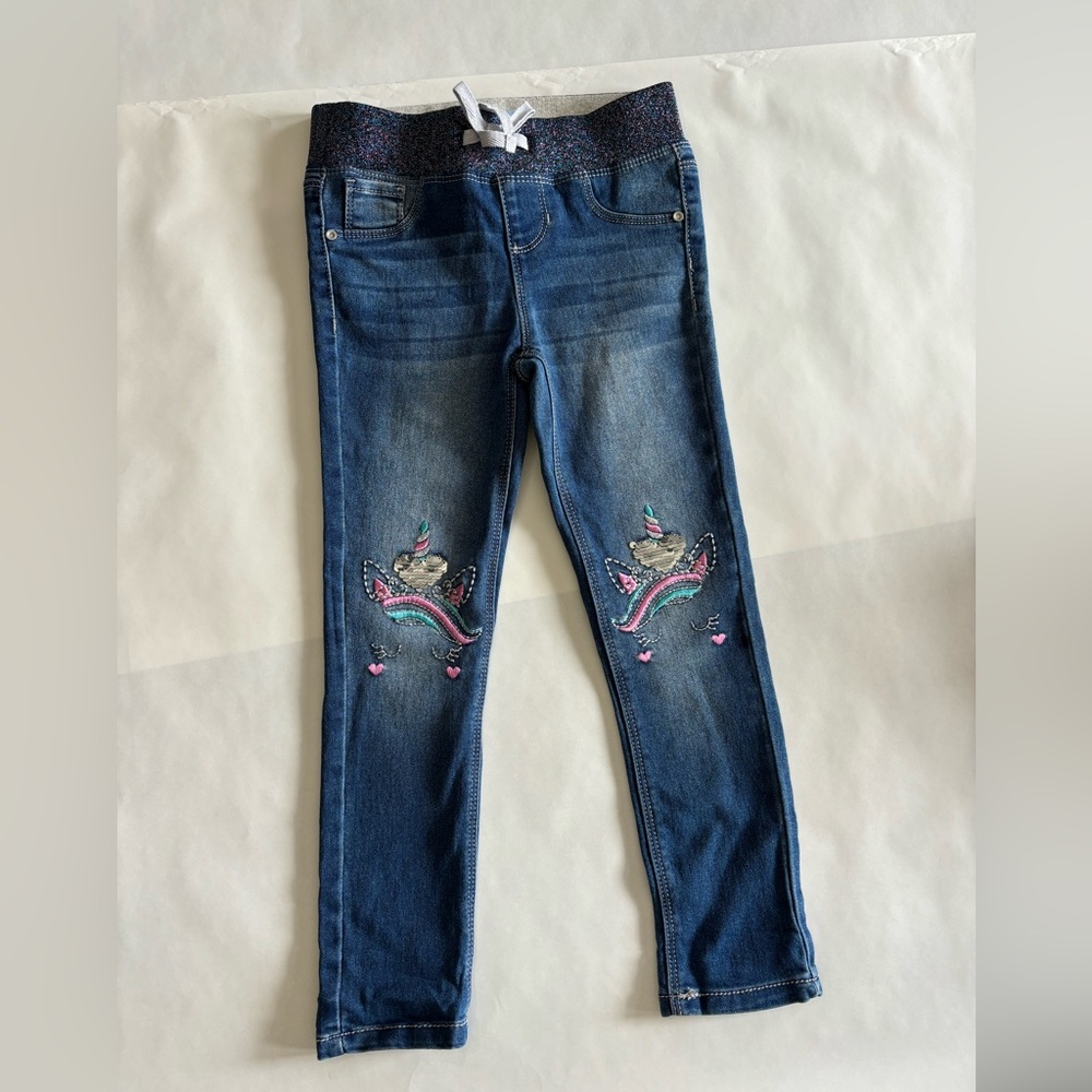 Blue Ink sequin Girls Jeans size 6